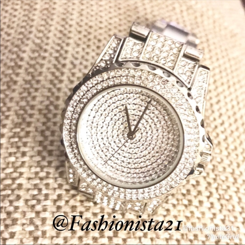 🎁SALE Silver Bling Rhinestone Crystal Watch - Picture 2 of 7